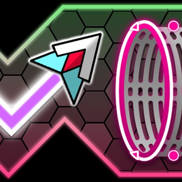 Object movement mechanics in Geometry Dash Hyper Wave: Neon Challenge