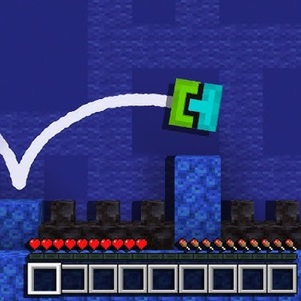 The obstacle must be overcome when playing Geometry Dash Minecraft